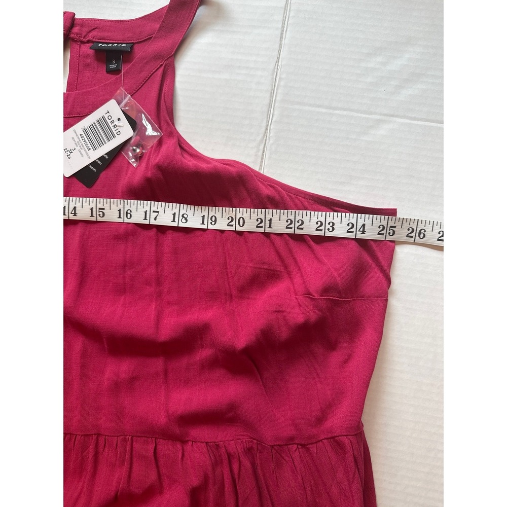Torrid Lenny Halter Neck Top Women 3X Red Tiered Sleeveless Boho Coquette - Picture 5 of 8